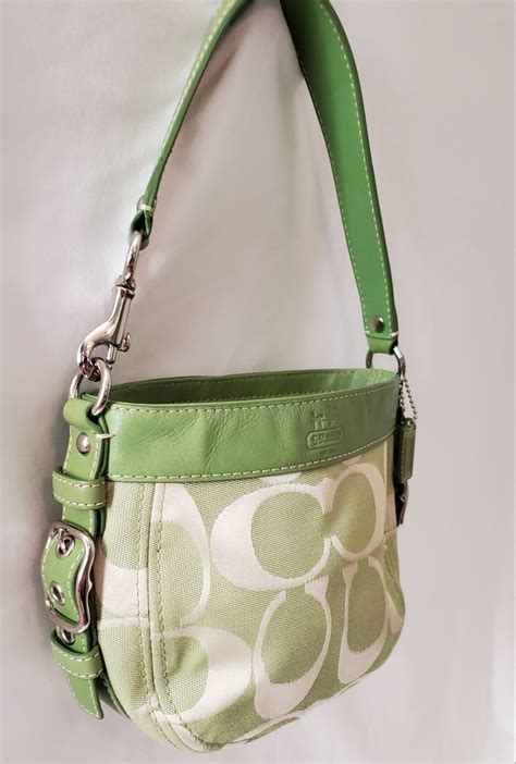 green coach purse|green coach purse shoulder bag.